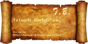 Telegdi Borbála névjegykártya